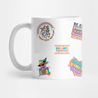 Vintage Flowers Motivation Quotes Stickers Pack Mug